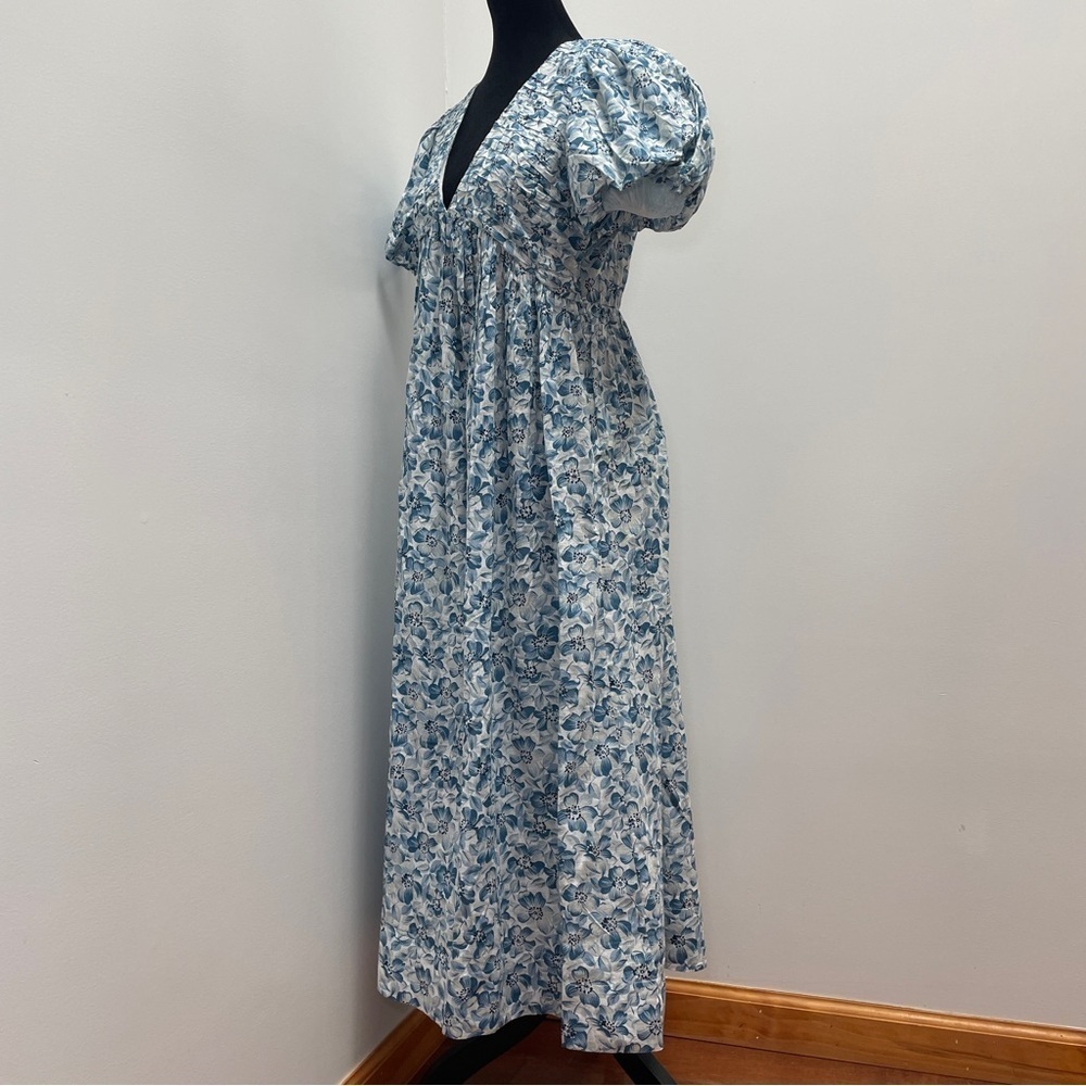 NEW! The Great.- The Gallery Dress Light Sky Pressed Floral Size S Blue - Picture 8 of 16